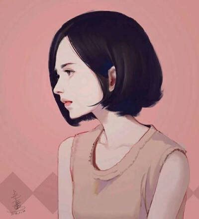 超甜美女生动漫头像侧脸
