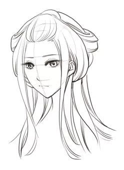 古风头像女生素描画