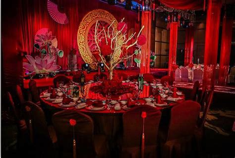 中式装饰效果婚礼婚宴红色中国风装修效果图海报模板下载-千库网