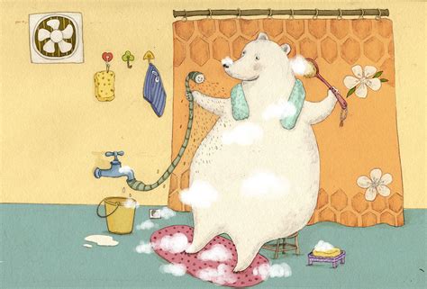 卡通洗澡的小熊PNG图片素材下载_洗澡PNG_熊猫办公