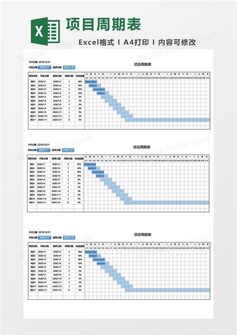 项目周期表格模板下载_项目_图客巴巴