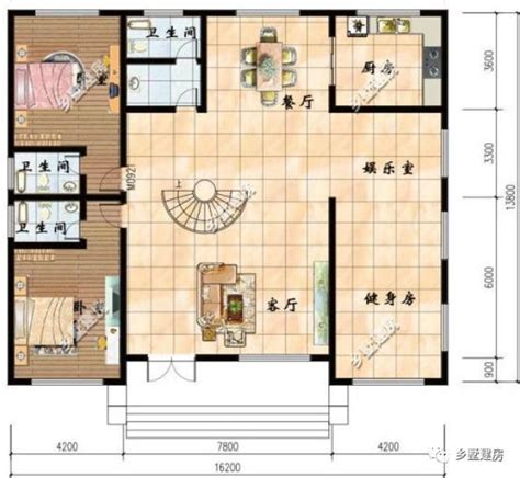 14*12米占地160平方米的一层自建房屋设计图，经济实用 - 一层别墅设计图 - 轩鼎别墅图纸