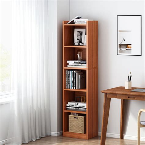 书架落地书柜置物架客厅靠墙格子柜家用简易实木色收纳柜子储物柜_虎窝淘