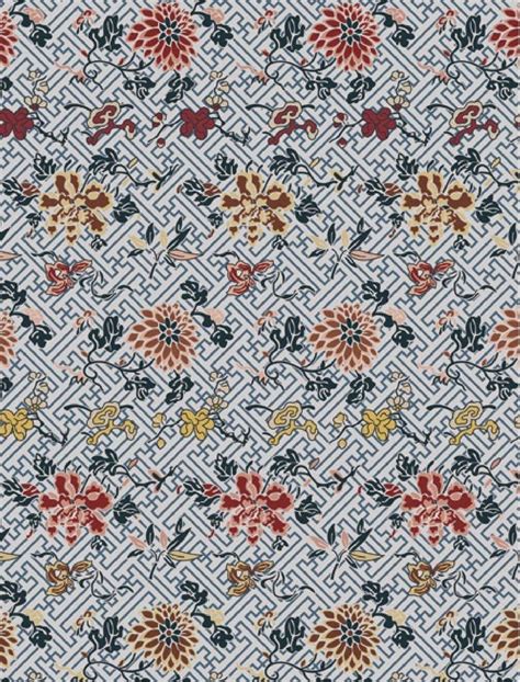 四季花卉纹锦-中国古代丝绸设计素材-图片