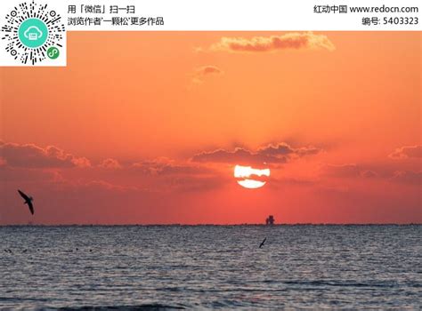红彤彤的太阳从海面上升起高清图片下载_红动中国