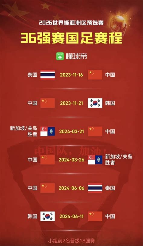 国足世预赛与泰国韩国同组