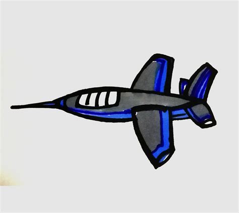 儿童彩色美术 简笔画飞机的画法图解教程 咿咿呀呀儿童手工网