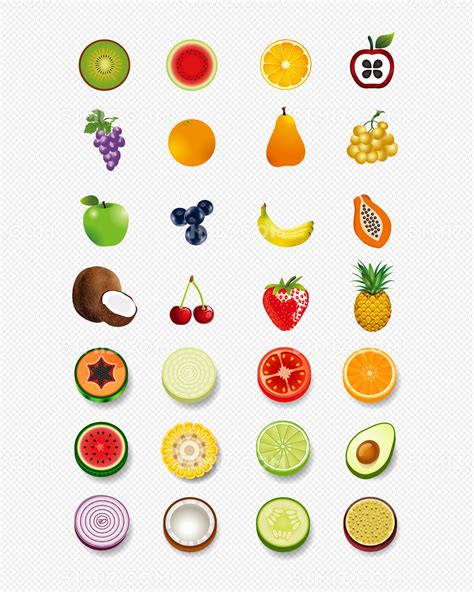 矢量水果蔬菜小图标图片素材免费下载 - 觅知网