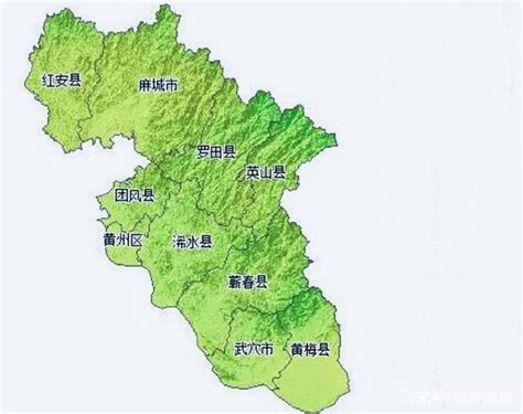 黄冈市地图图片