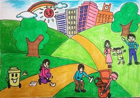 创文明城市儿童画简单,创建文明城市画,我的城市儿童画_大山谷图库