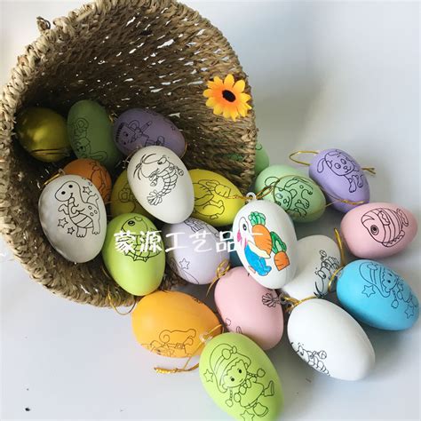 复活节彩蛋 手绘DIY蛋 儿童创意绘画玩具 地摊装饰品批发-阿里巴巴