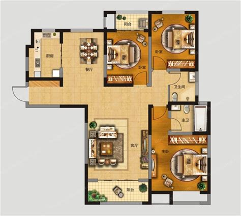 心意 - 中式风格三室两厅装修效果图 - 王佳佳设计效果图 - 躺平设计家