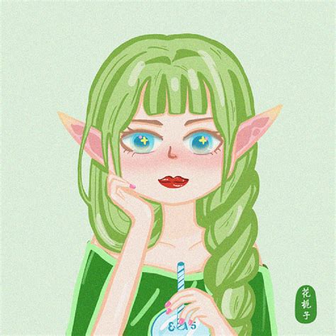 精灵女生头像手绘温柔
