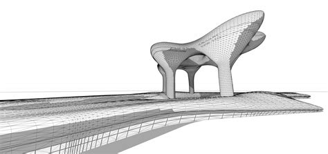 现代某高层两栋异形建筑设计3DMAX模型与PSD效果图