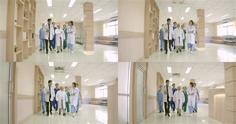 一群男女医生在医院走廊里谈论_4096X2160_高清视频素材下载(编号:7583633)_实拍视频_光厂(VJ师网) www.vjshi.com