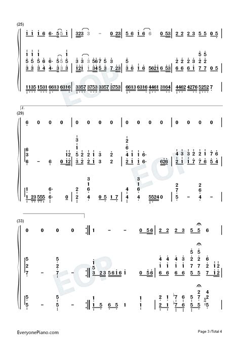 众里寻你-韩红双手简谱预览3-钢琴谱文件（五线谱、双手简谱、数字谱、Midi、PDF）免费下载
