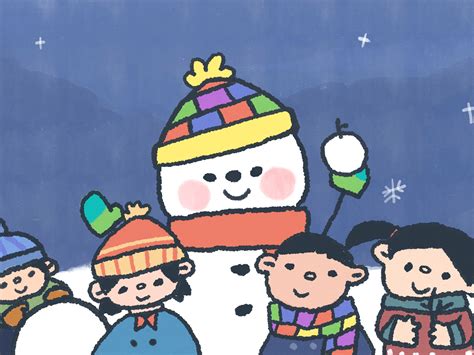 儿童插画 | 《小雪人醒了……》_港薯片-站酷ZCOOL