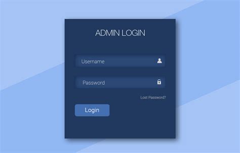 Web Login Template With Blue Button Vector Free Download