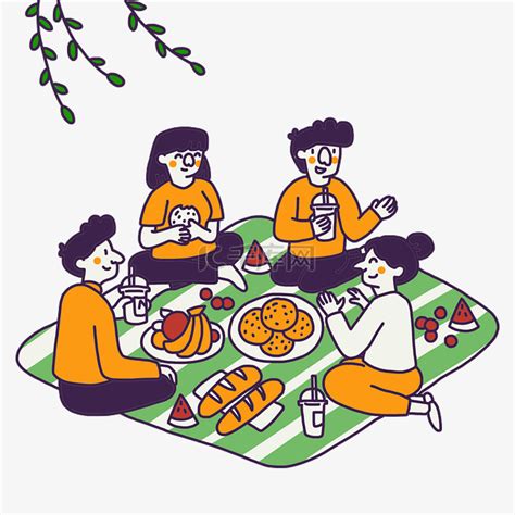 春季野餐的朋友素材图片免费下载-千库网