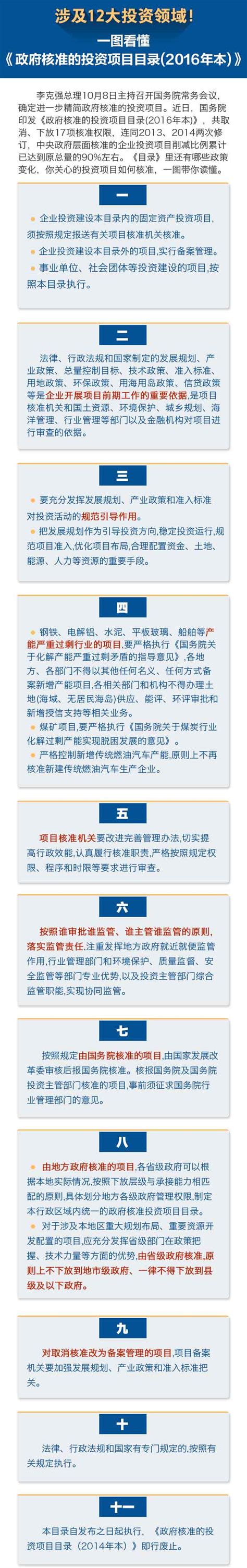 图解：涉及12大投资领域！一图看懂《政府核准的投资项目目录（2016年本）》_图解新政_首都之窗_北京市人民政府门户网站