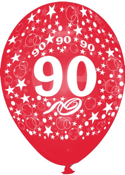 Luftballons mit der Zahl 90, Rot, Kristall, 10 Stück - Geburtstag 90 ...