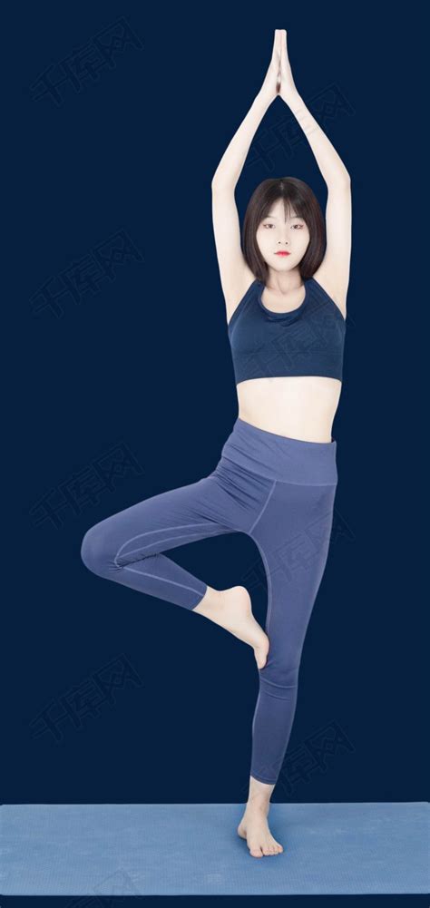美女瑜伽单腿站立素材图片免费下载-千库网