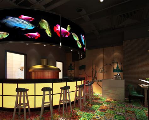 烤鱼餐厅设计案例效果图 - 室内设计作品赏析 - 红动论坛 - 知名设计作品交流平台