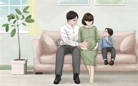 二胎家庭插画图片下载-正版图片401741839-摄图网