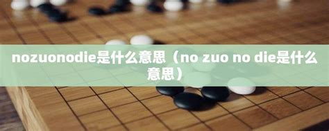 nozuonodie是什么意思（no zuo no die是什么意思） - 美文分享 - 云科网