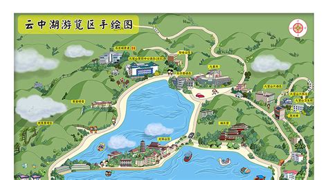 九宫山旅游手绘地图智慧语音导航地图_喵星岛文创-站酷ZCOOL
