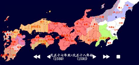 求日本战国各个时期的势力分布图