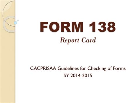 Form 138 Automated FREE Updated!