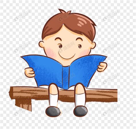 月光下男孩坐在书屋外面看书插画图片下载-正版图片400082579-摄图网