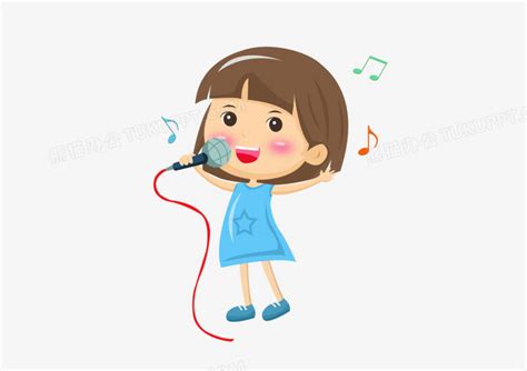 唱歌的女孩音乐插画素材图片免费下载-千库网