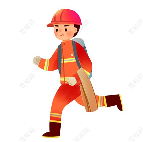 卡通消防日消防员人物景物插画素材免费下载 - 觅知网