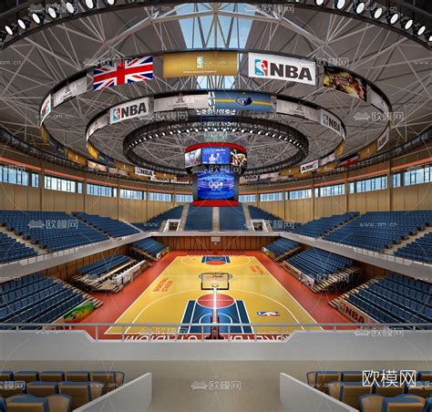 现代NBA篮球场体育馆3d模型下载-3dmax模型免费下载-欧模网