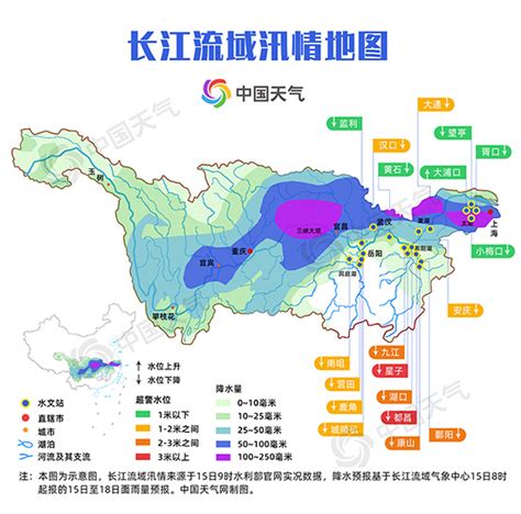 最新长江流域汛情地图 太湖等地雨势加强防汛压力不减