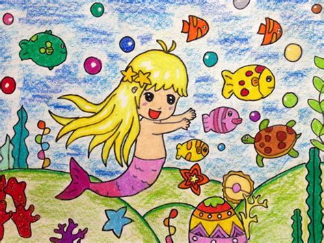 儿童画美人鱼公主 美人鱼简笔画步骤 _美人鱼