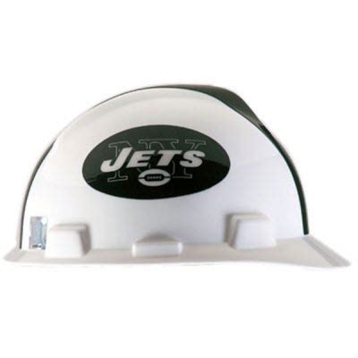 Hard Hats - - MSA 818404 NFL V-Gard New York Jets 1-Touch 4-Point ...