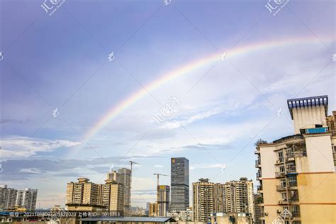 雨后彩虹,天空云彩,自然风景,摄影,汇图网www.huitu.com
