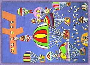 彩色降落伞简笔画画法_怎么画彩色降落伞的简笔画 - 简笔画大全 - 儿童简笔画图片大全