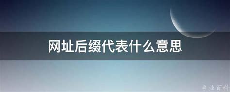 网址后缀代表什么意思 - 业百科