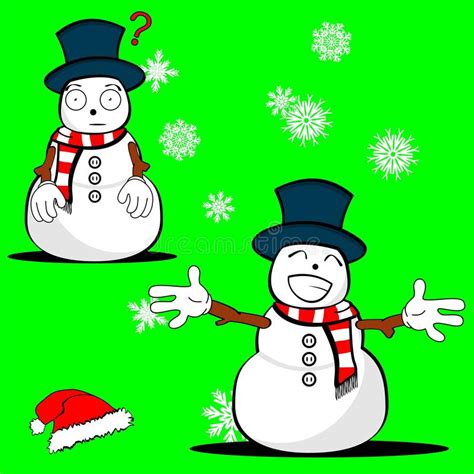 Xmas Snowman Cartoon Expression Set2 Stock Vector - Illustration of ...