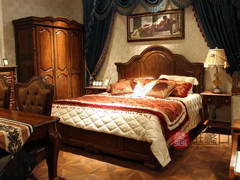 蒙蒂塞洛家具美式卧室实木双人床/美式床三件套床+2个床头柜-逛蠡口家具导购平台
