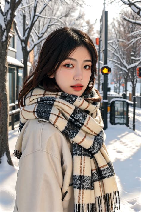 雪地甜美女生头像图片动漫