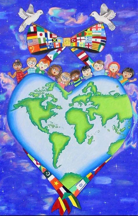 儿童画创意 “世界和平”主题作品精选_心愿