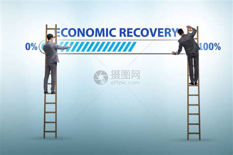 经济复苏危机经济增长概念柱状图经济向上箭-包图企业站