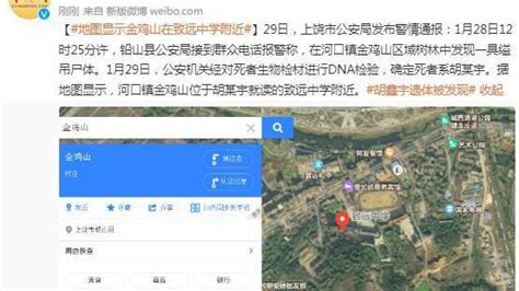 胡鑫宇遗体被发现 地图显示金鸡山在致远中学附近|金鸡山|致远|中学_新浪新闻