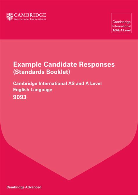 9093 English Language Example Candidate Responses Booklet 2015