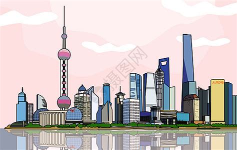 手绘上海城市标志性建筑插画图片下载-正版图片400102324-摄图网